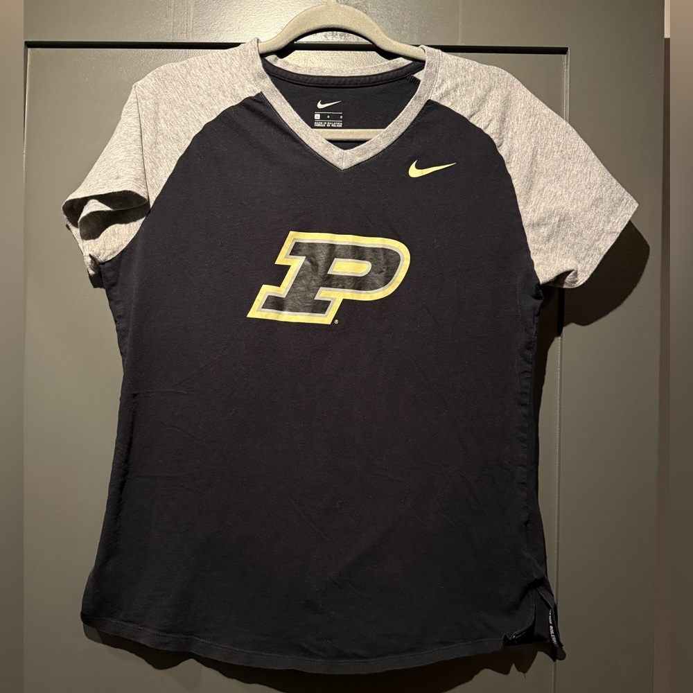 Nike Black and Gray Purdue Boilermakers V neck